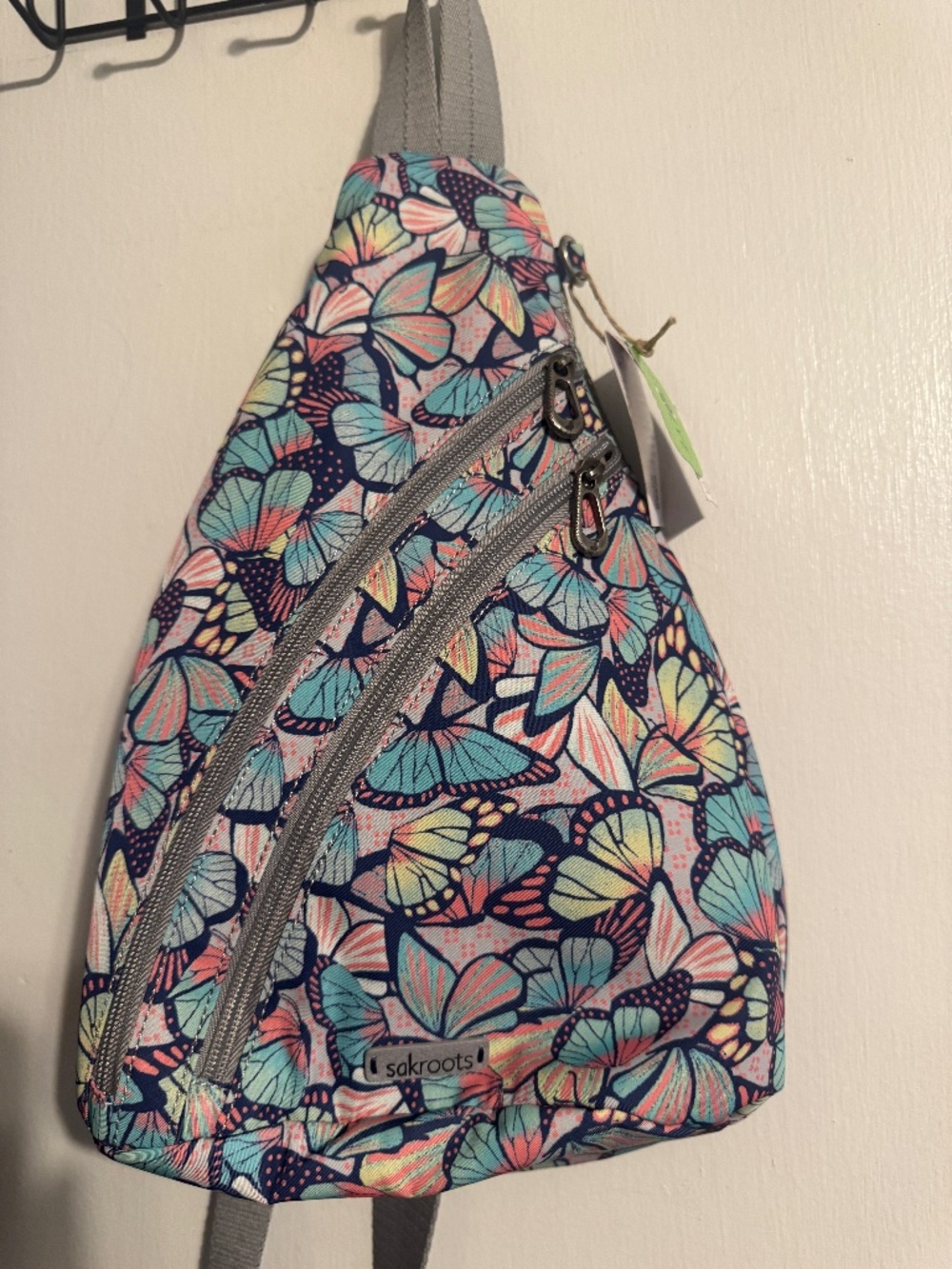 NWT Sakroots Navy Butterfly Bloom On The Go Sling Backpack